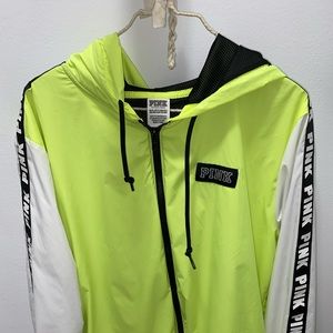 oversized pink (victoria secret) raincoat/sweater